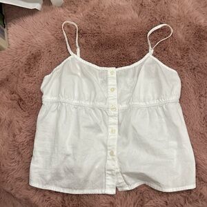 Brandy Melville White Button-Down Camisole